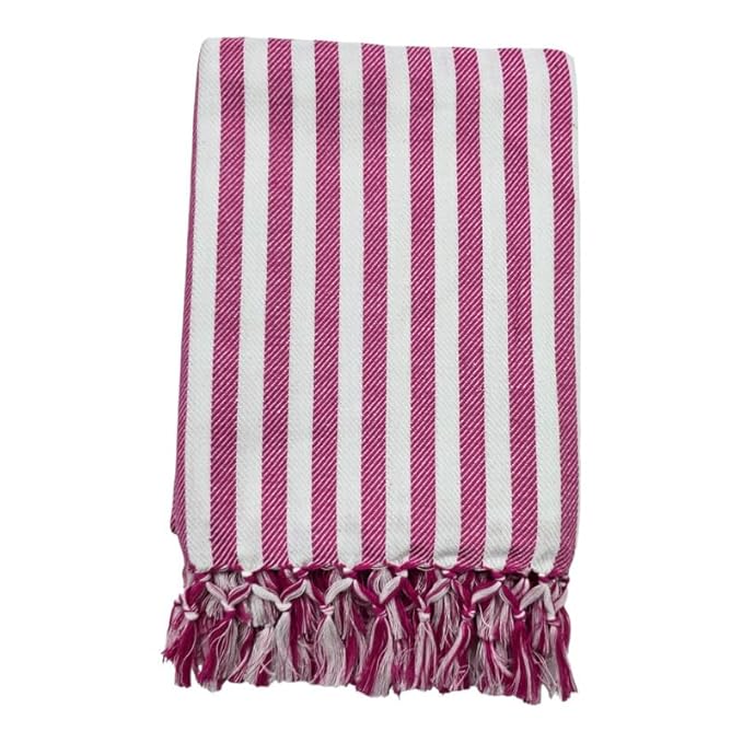 Bath Premium Cotton Towels | Light Weight Turkish Style Stripe Bath Towels for Men | (30 X 65 CM, Large Size) Striped Pattern Towels