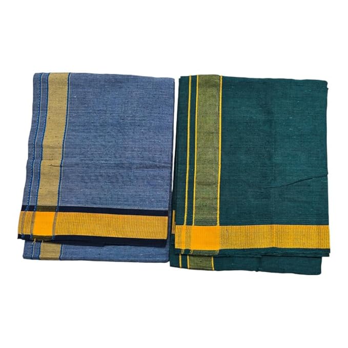 Multicolor Kerala style (Mundus) Dhotis for Men Combo Light Grey (Free Size Assorted) Lungi Veshti (Kaili) | Men's Dhoti for Puja, Festivals, Religious