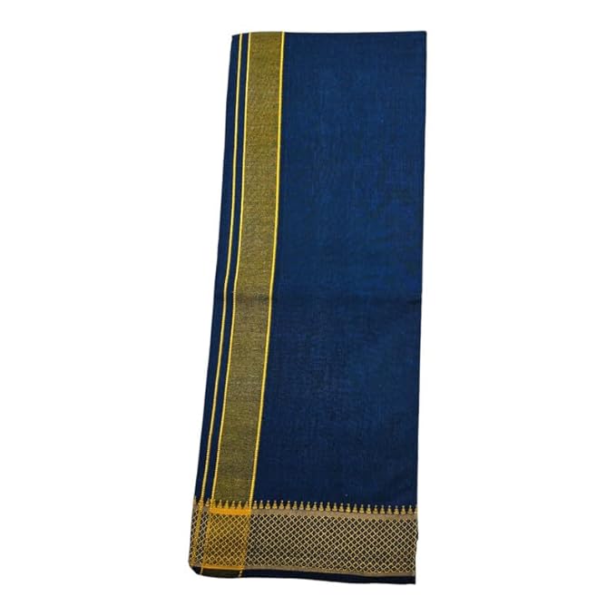Cotton Color Dhotis for Men | Devotional or Temple Wear Dhoti | Mundu for Men | Padayappa Border Dhoti for Puja, Festivals, Religious and Casual Home Wear