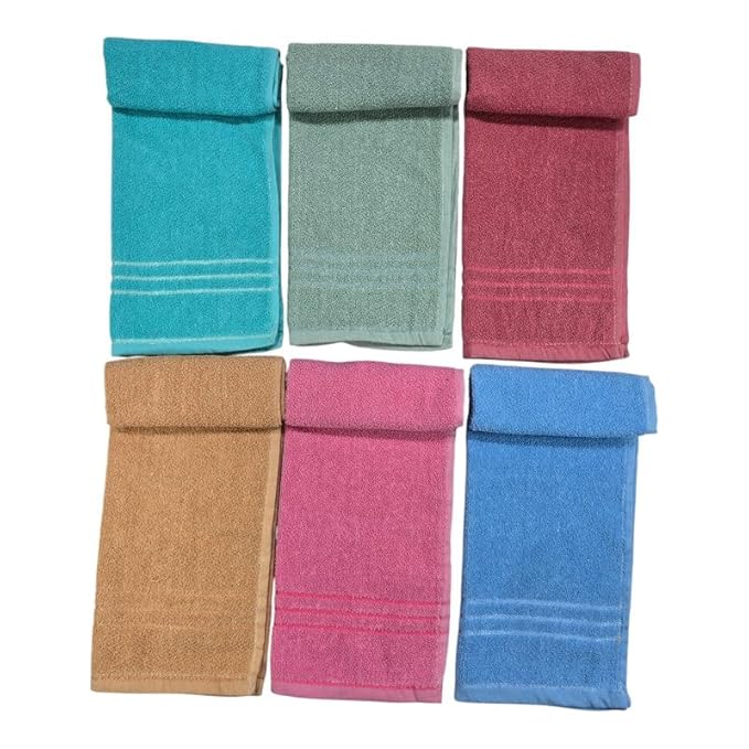 Cotton Hand Towels |  Soft & Absorbent | Anti-Bacterial Multipurpose Towels for Gym, Bathroom & Workout - Multicolor