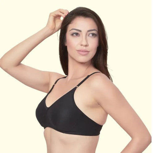 Prithvi Rosni Bra Seamless Cup Full Coverage | Wire Free | Pack of 3 | White ,Black & Skin |