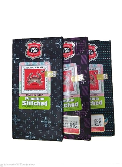 Nandu  Brand Men's Cotton Stitched Printed Lungies - Pack of 3 (Multicolour, Colour May Vary, Free Size)
