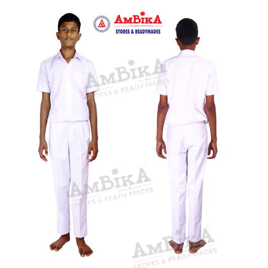 School Uniform - Pant for Boys, Cotton Shorts, Elastic Waist Full  Pants, Regular Fit Sports Shorts , White Full Pant