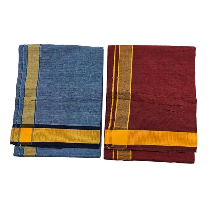 Multicolor Kerala style (Mundus) Dhotis for Men Combo Light Grey (Free Size Assorted) Lungi Veshti (Kaili) | Men's Dhoti for Puja, Festivals, Religious