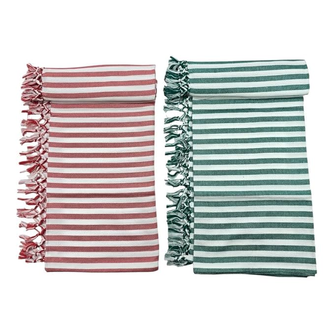 Bath Premium Cotton Towels | Light Weight Turkish Style Stripe Bath Towels for Men | (30 X 65 CM, Large Size) Striped Pattern Towels