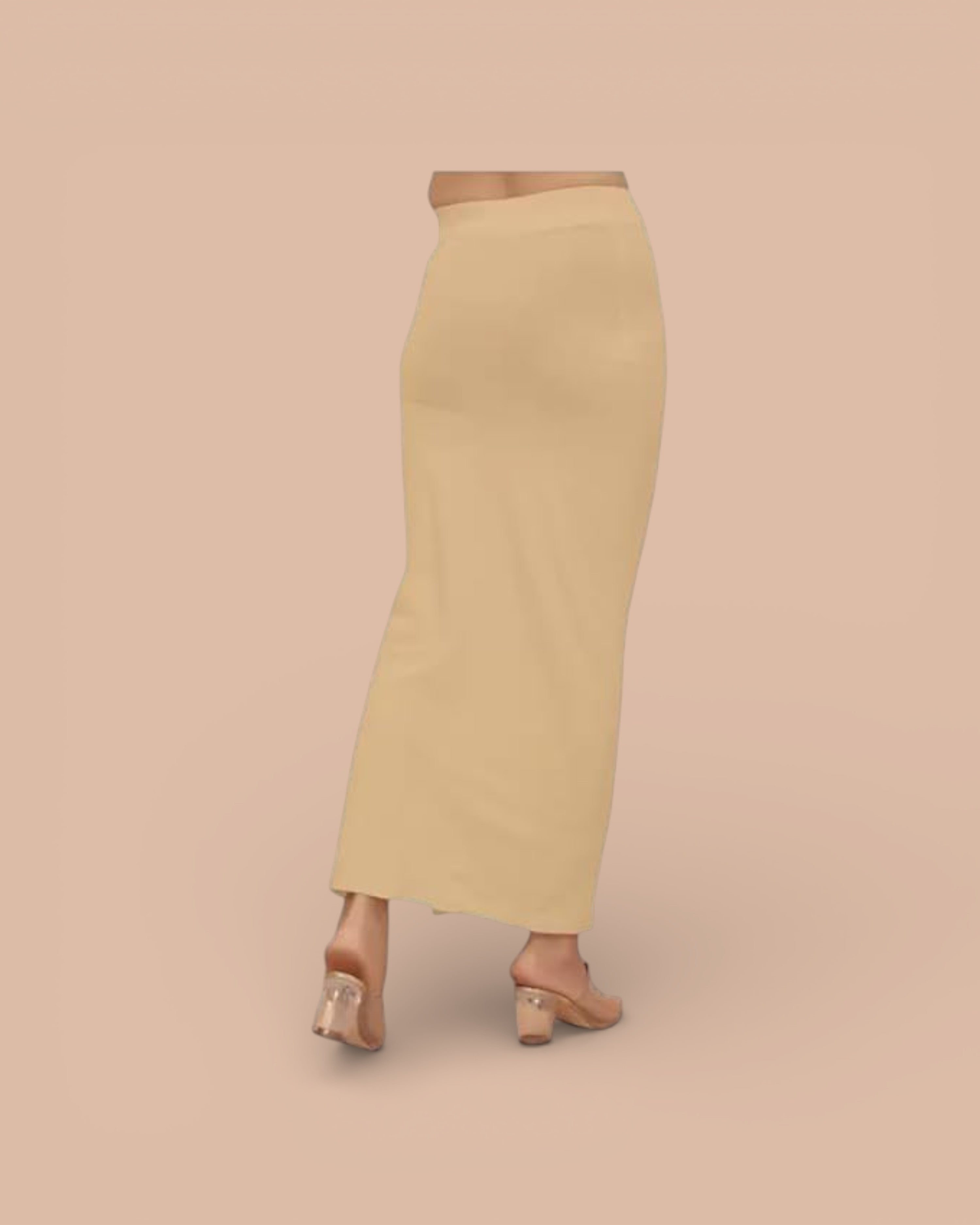 Blended Stretchable Saree Shapewear Petticoat, Skirts, Spandex Saree Shapewear for Women and Girl's Petticoat with Side Slit