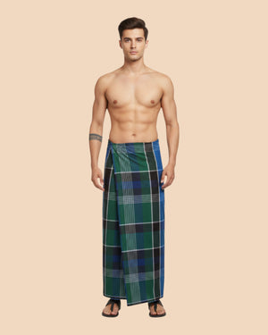 Men's Cotton Stitched Lungis - 2.10 MTR, Multicolor Lungi for Men, Assorted Checks Or Colours