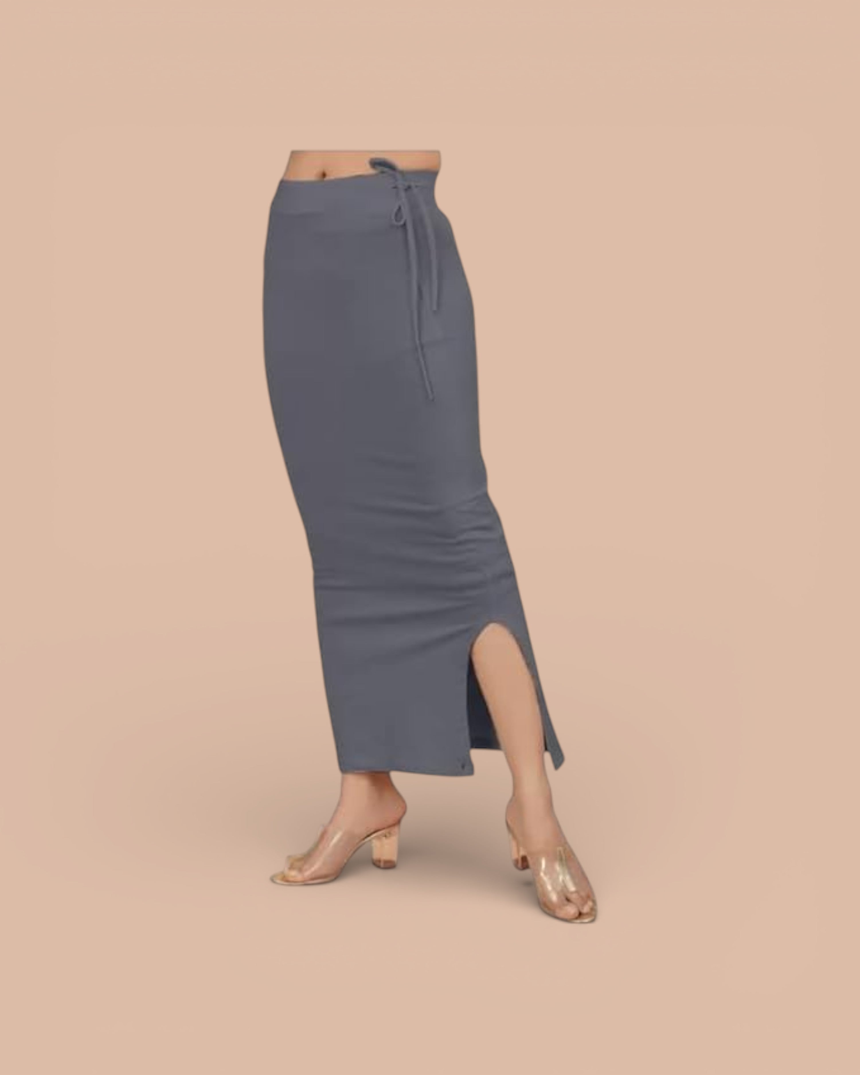 Blended Stretchable Saree Shapewear Petticoat, Skirts, Spandex Saree Shapewear for Women and Girl's Petticoat with Side Slit