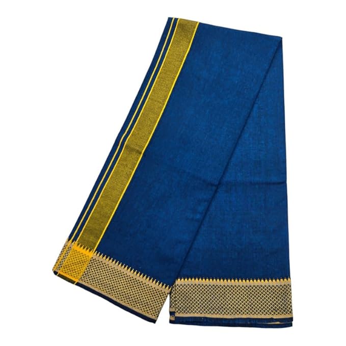 Cotton Color Dhotis for Men | Devotional or Temple Wear Dhoti | Mundu for Men | Padayappa Border Dhoti for Puja, Festivals, Religious and Casual Home Wear