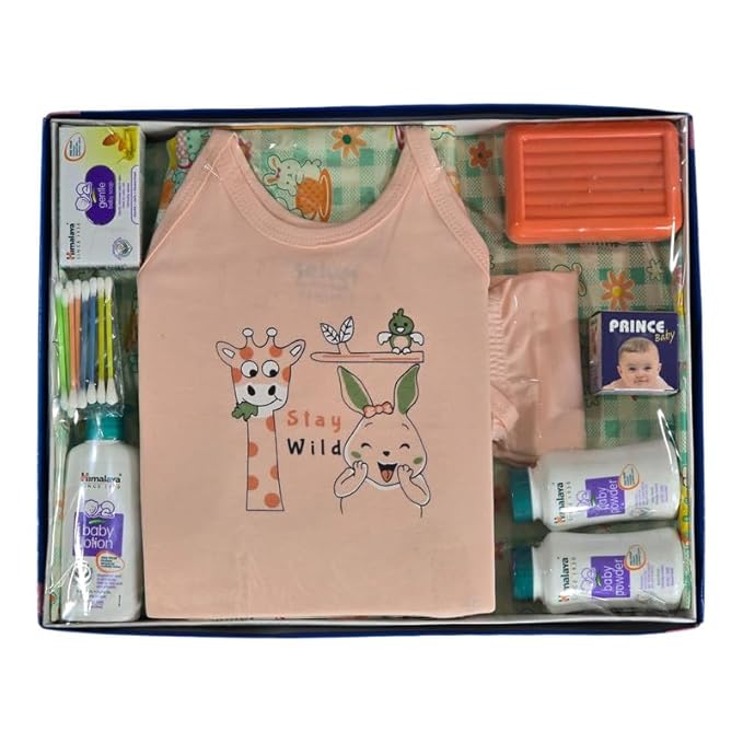 Newborn Gift Set - 7 Pcs  Clothing Hamper Baby Gift Set for Newborn 0-3 Months | Bath & Skin Care | Best Gift Set for Unisex Baby