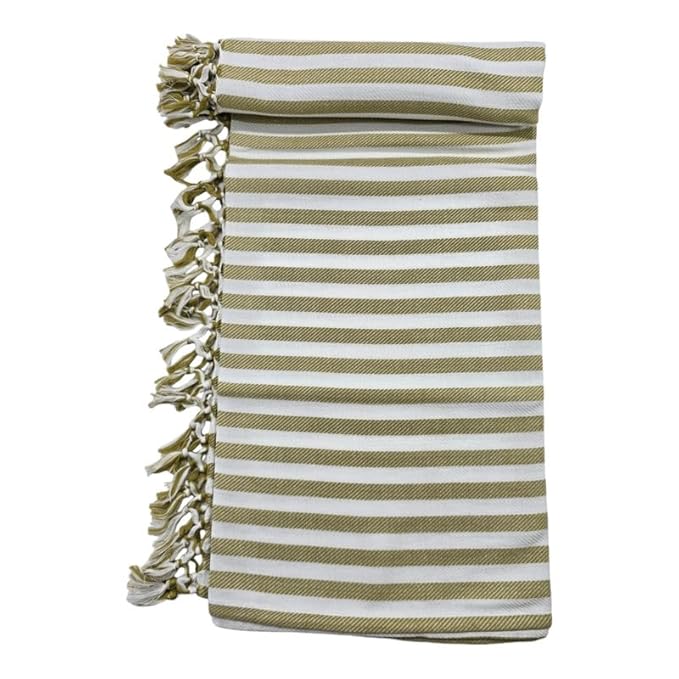 Bath Premium Cotton Towels | Light Weight Turkish Style Stripe Bath Towels for Men | (30 X 65 CM, Large Size) Striped Pattern Towels