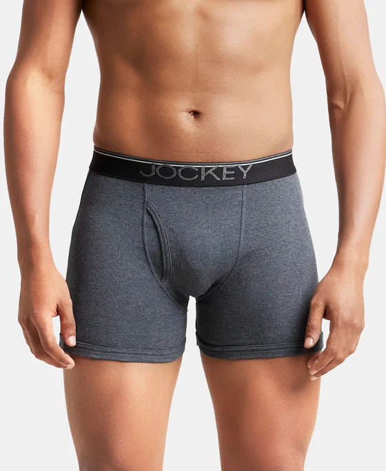 Jockey 8009 Men's Super Combed Cotton Rib Solid Boxer Brief with Ultrasoft Waistband (Pack of 1)