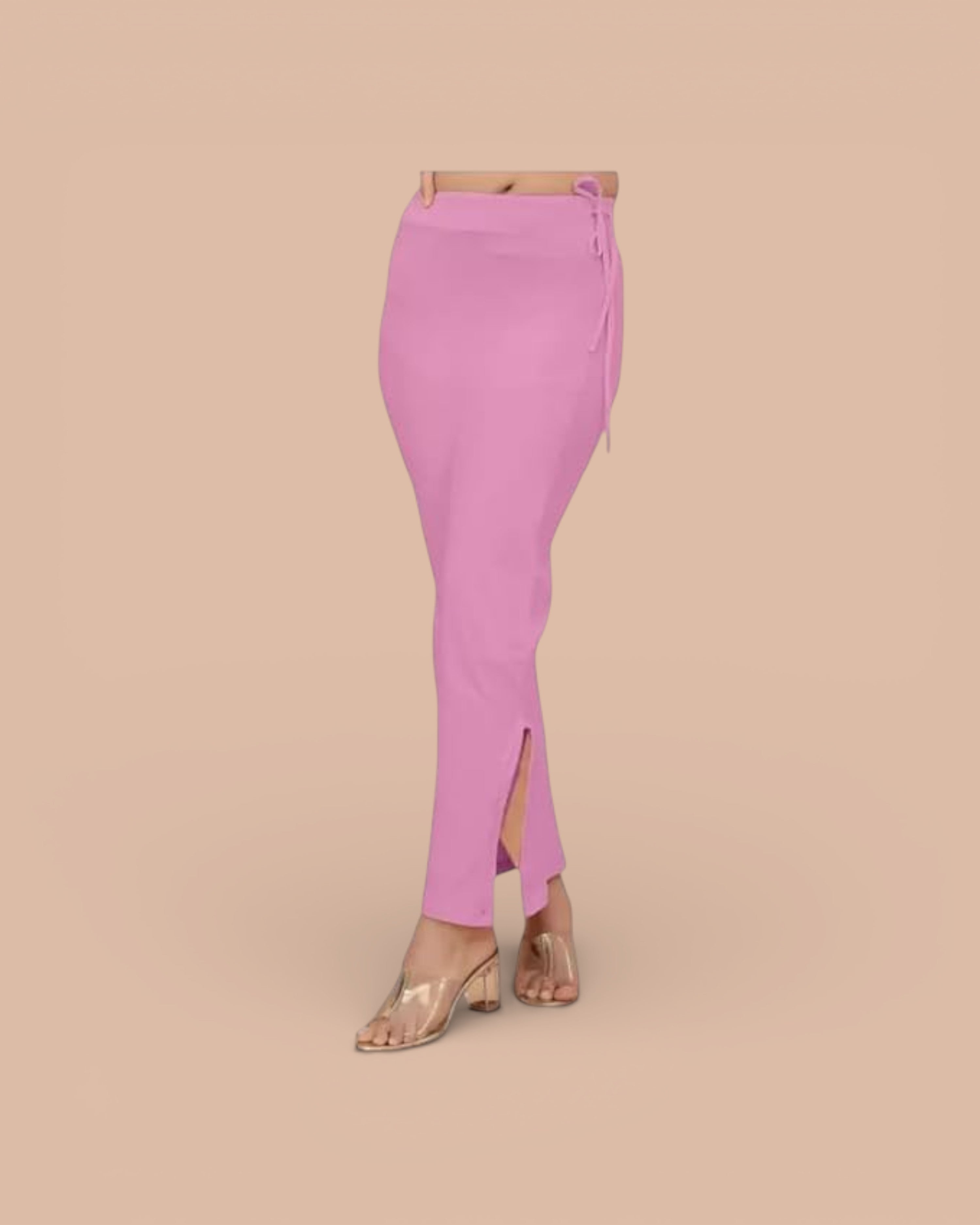 Blended Stretchable Saree Shapewear Petticoat, Skirts, Spandex Saree Shapewear for Women and Girl's Petticoat with Side Slit