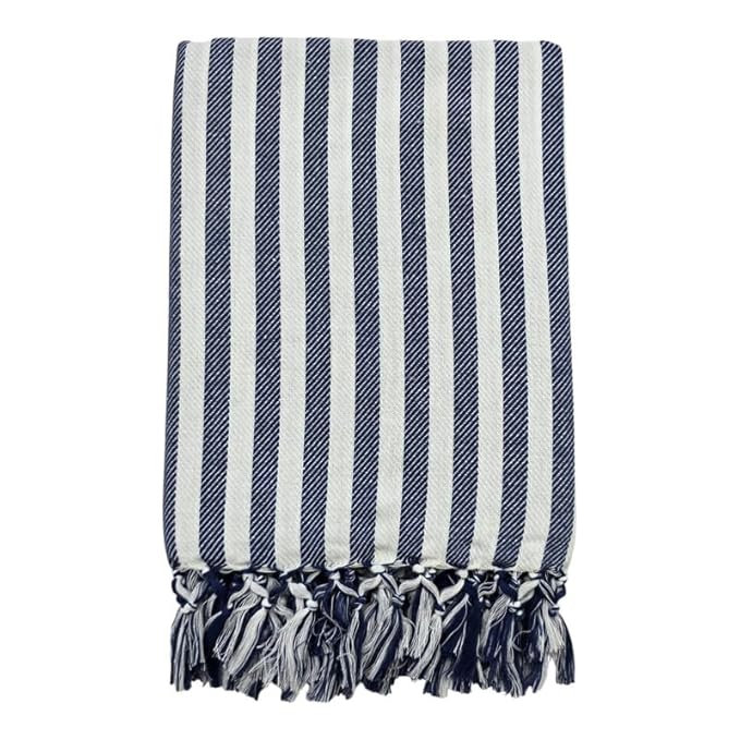 Bath Premium Cotton Towels | Light Weight Turkish Style Stripe Bath Towels for Men | (30 X 65 CM, Large Size) Striped Pattern Towels
