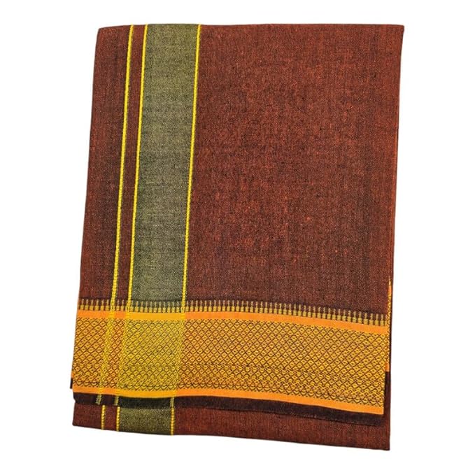 Cotton Color Dhotis for Men | Devotional or Temple Wear Dhoti | Mundu for Men | Padayappa Border Dhoti for Puja, Festivals, Religious and Casual Home Wear