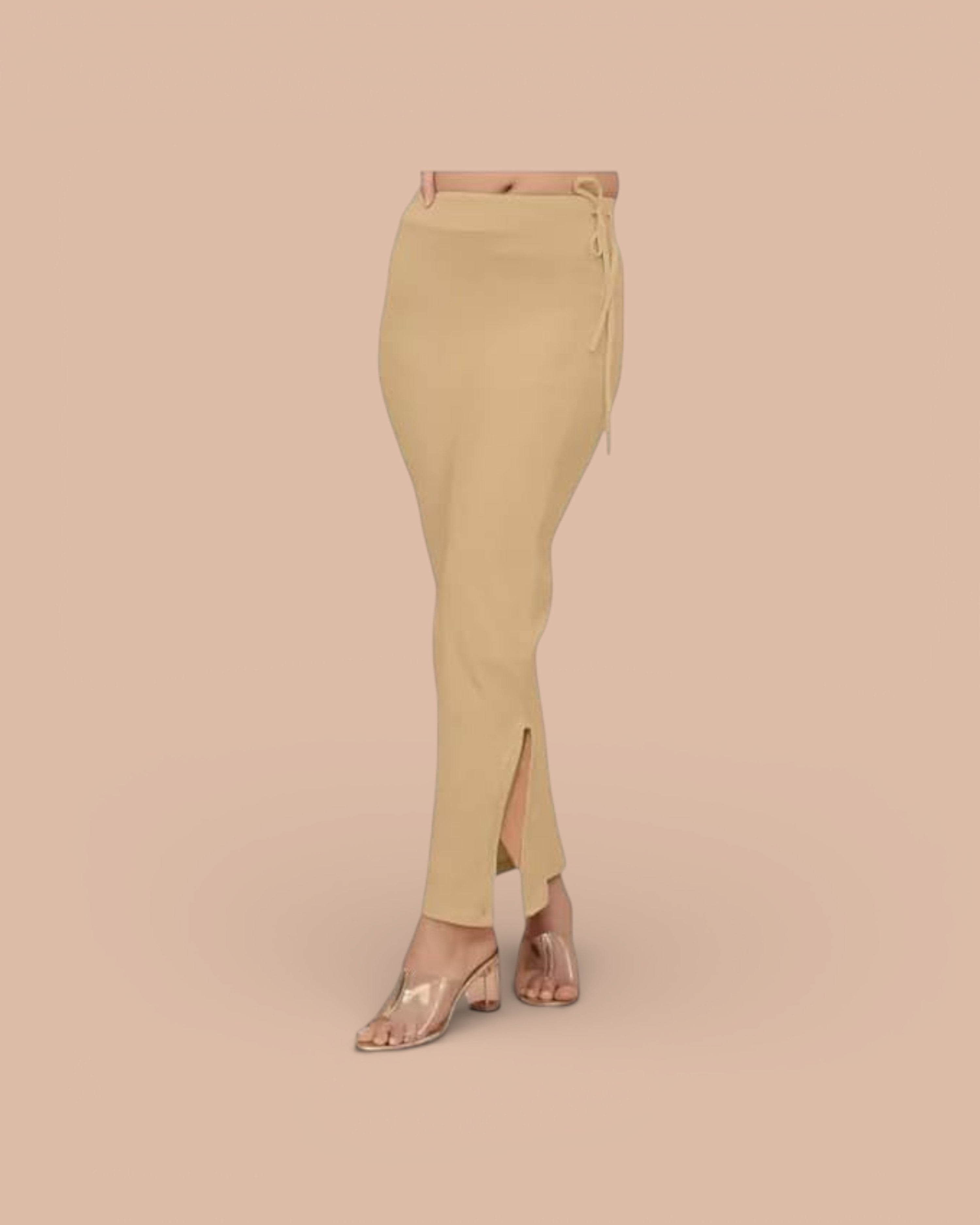 Blended Stretchable Saree Shapewear Petticoat, Skirts, Spandex Saree Shapewear for Women and Girl's Petticoat with Side Slit