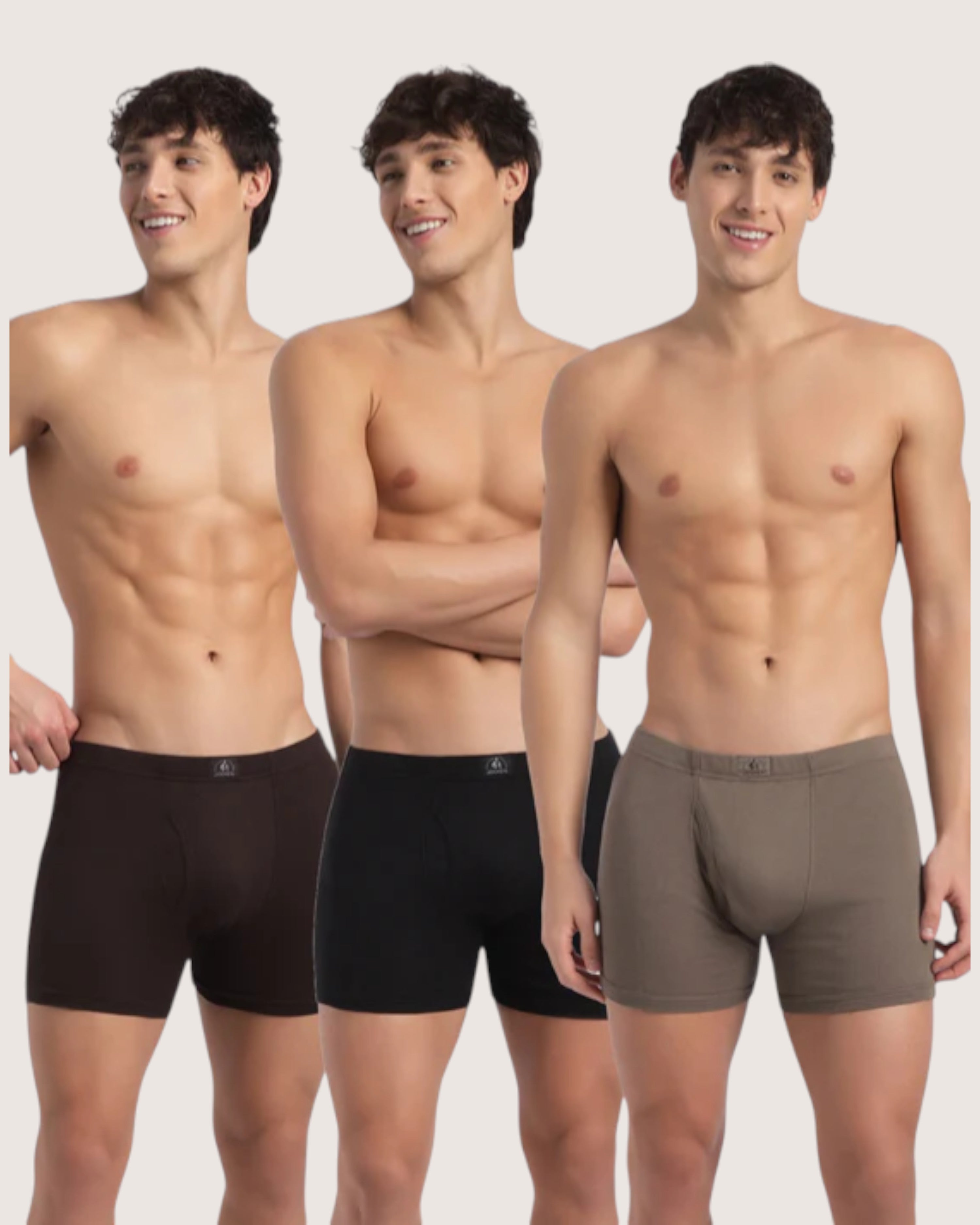 Jockey 8009 Men's Super Combed Cotton Rib Solid Boxer Brief with Ultrasoft Waistband (Pack of 3)