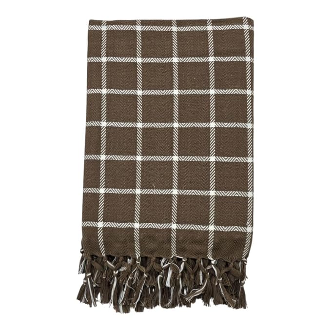 Bath Premium Cotton Towels | Light Weight Turkish Style Checks Bath Towels for Men | (30 X 65 CM, Large Size) Luxuriously Soft & Checks Pattern Towels