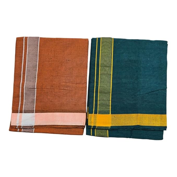 Multicolor Kerala style (Mundus) Dhotis for Men Combo Light Grey (Free Size Assorted) Lungi Veshti (Kaili) | Men's Dhoti for Puja, Festivals, Religious