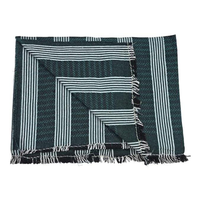 Single Size Pure Cotton Blanket for Daily Use | Soft Light-Weight Bed Blanket | Throw and Fancy Design Blanket for All Weather (60 X 90 Inch, Multicolor Stripes)