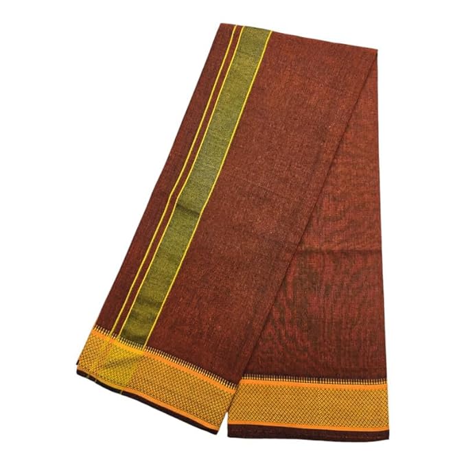 Cotton Color Dhotis for Men | Devotional or Temple Wear Dhoti | Mundu for Men | Padayappa Border Dhoti for Puja, Festivals, Religious and Casual Home Wear