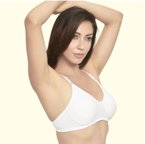 Prithvi Rosni Bra Seamless Cup Full Coverage | Wire Free | Pack of 3 | White ,Black & Skin |