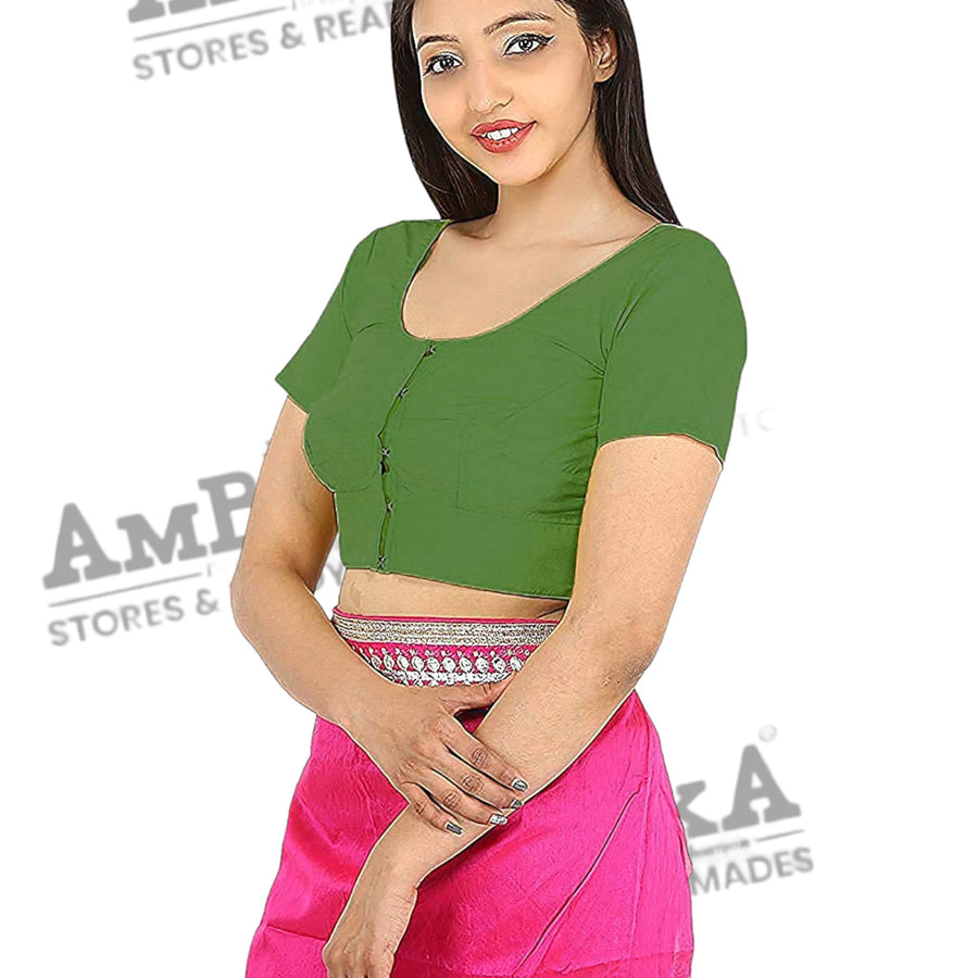 Women's Cotton Solid Short Sleeve Blouse