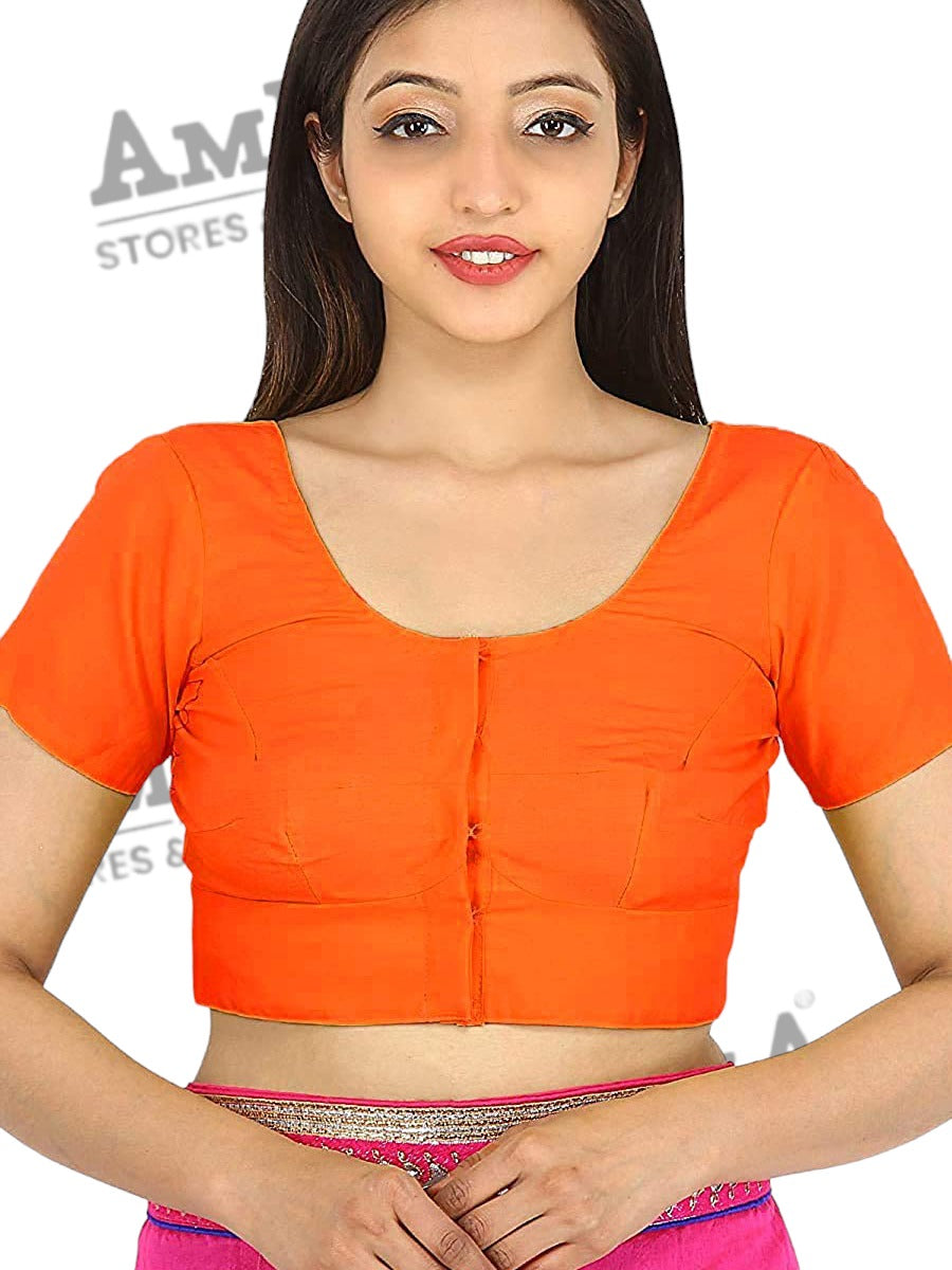Women's Cotton Solid Short Sleeve Blouse