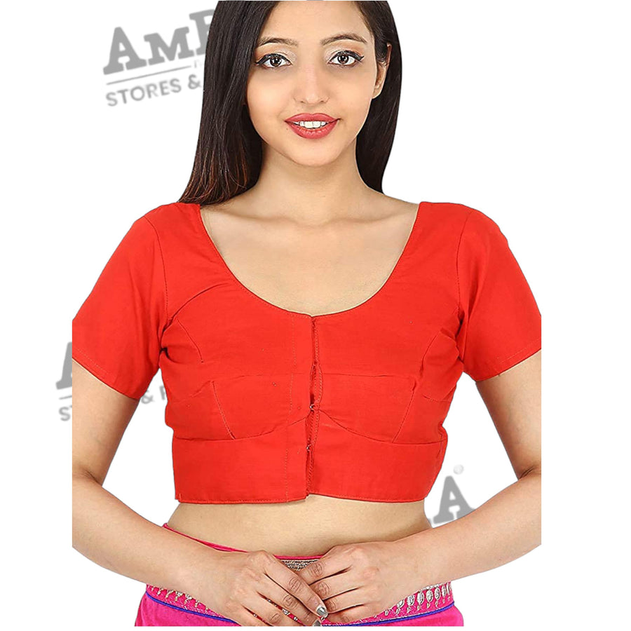 Women's Cotton Solid Short Sleeve Blouse