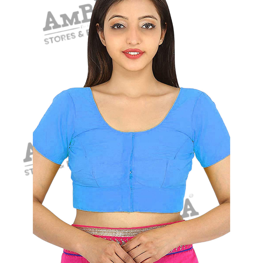 Women's Cotton Solid Short Sleeve Blouse