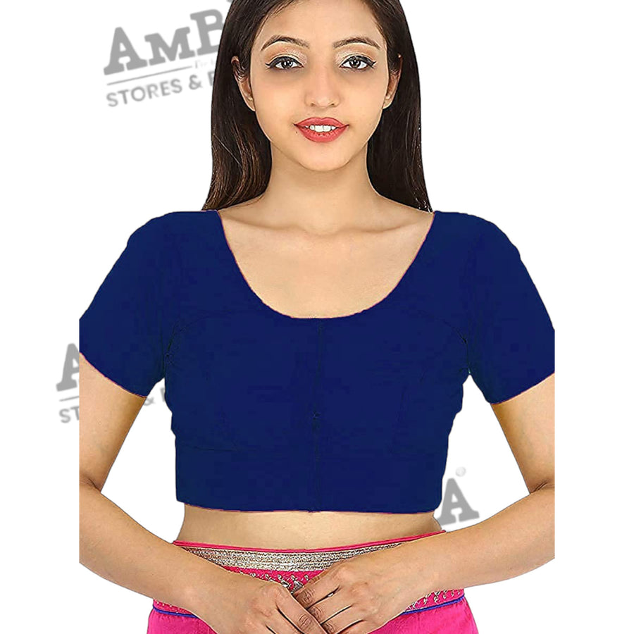 Women's Cotton Solid Short Sleeve Blouse