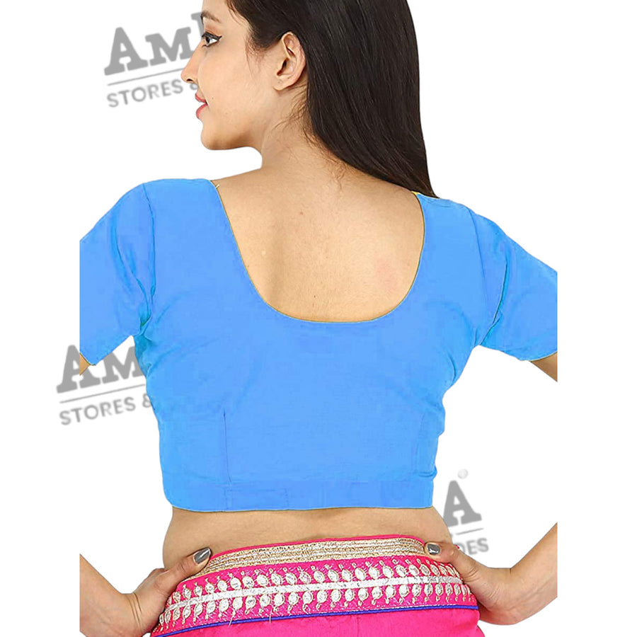 Women's Cotton Solid Short Sleeve Blouse