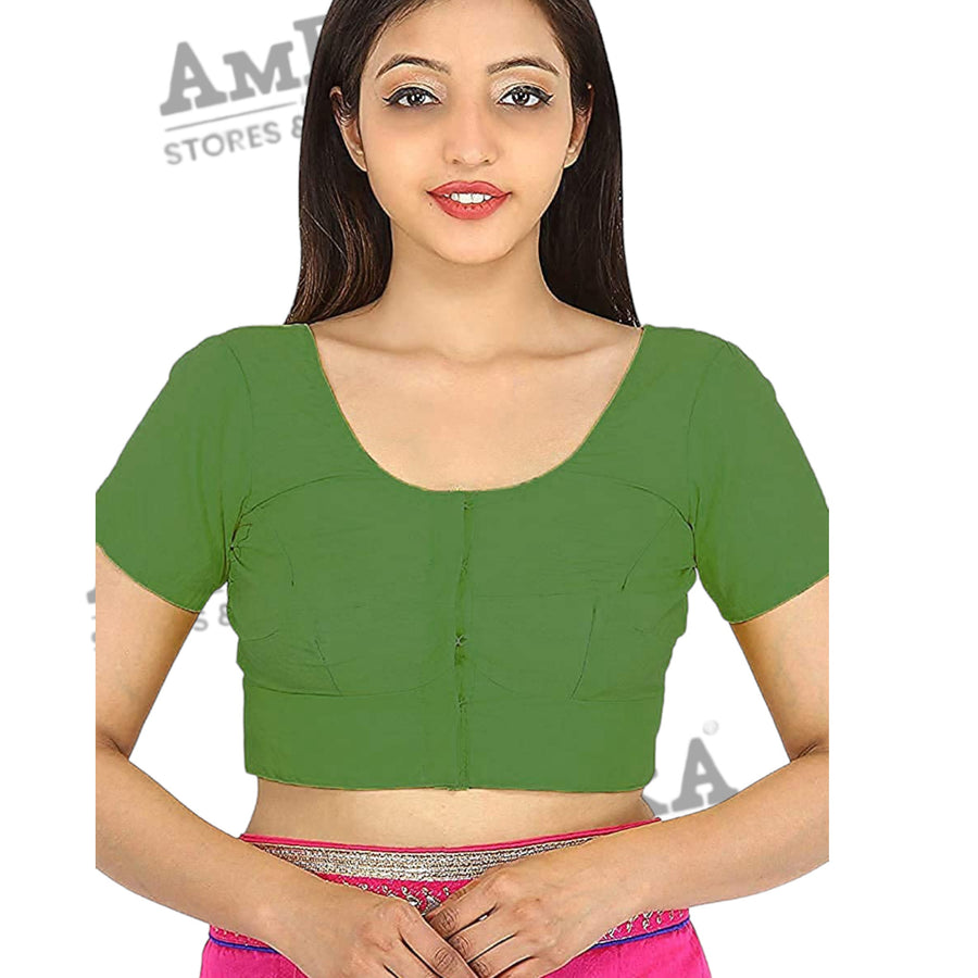 Women's Cotton Solid Short Sleeve Blouse