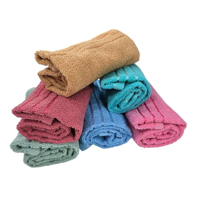Cotton Hand Towels |  Soft & Absorbent | Anti-Bacterial Multipurpose Towels for Gym, Bathroom & Workout - Multicolor
