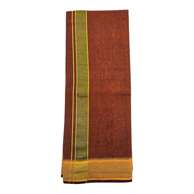 Cotton Color Dhotis for Men | Devotional or Temple Wear Dhoti | Mundu for Men | Padayappa Border Dhoti for Puja, Festivals, Religious and Casual Home Wear