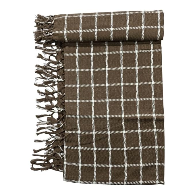 Bath Premium Cotton Towels | Light Weight Turkish Style Checks Bath Towels for Men | (30 X 65 CM, Large Size) Luxuriously Soft & Checks Pattern Towels