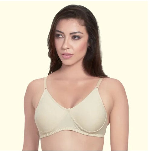 Prithvi Rosni Bra Seamless Cup Full Coverage | Wire Free | Pack of 3 | White ,Black & Skin |