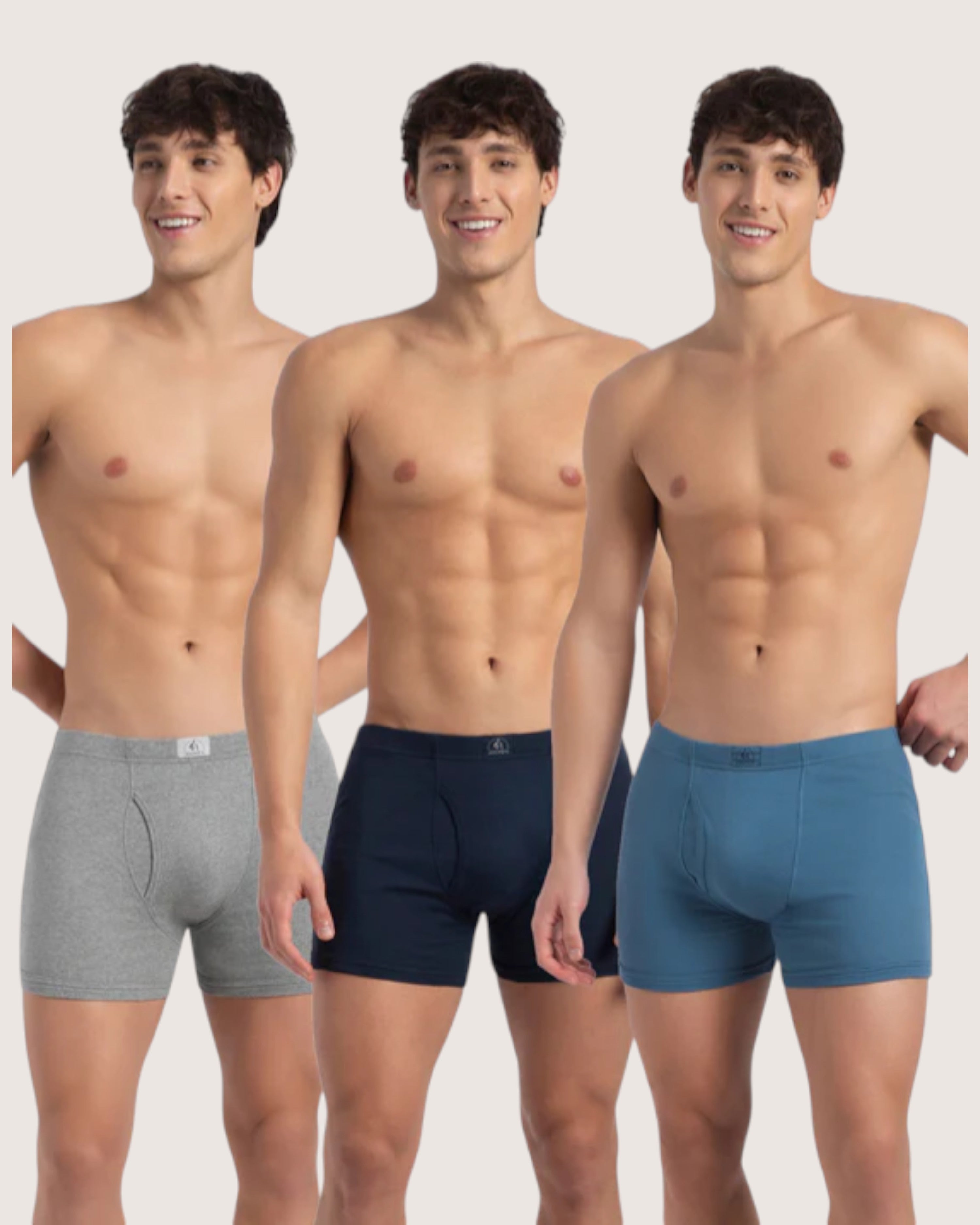 Jockey 8009 Men's Super Combed Cotton Rib Solid Boxer Brief with Ultrasoft Waistband (Pack of 3)