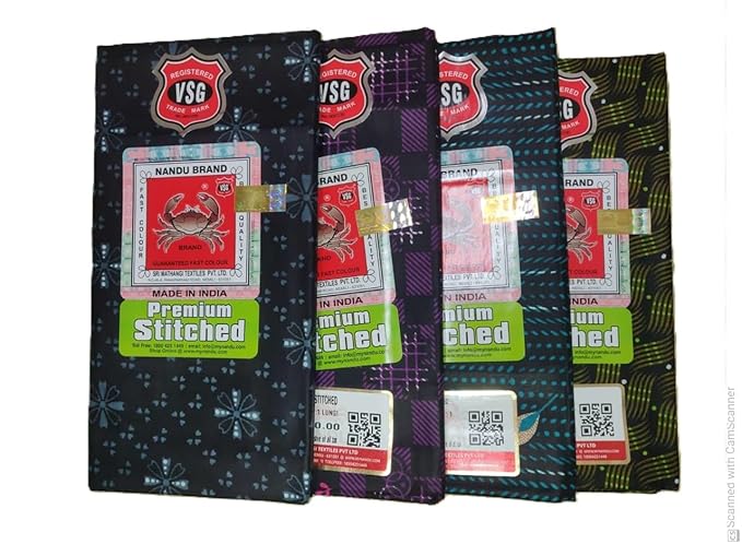 NANDU  Brand Men's Cotton Stitched Printed Lungies - Pack of 2 (Multicolour, Colour May Vary, Free Size)