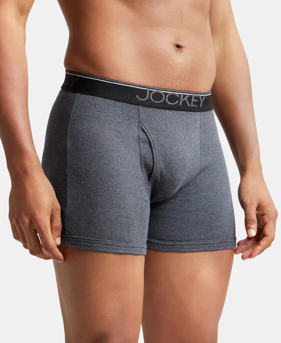 Jockey 8009 Men's Super Combed Cotton Rib Solid Boxer Brief with Ultrasoft Waistband (Pack of 1)
