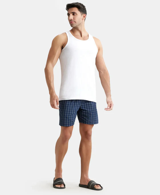 Jockey 8820 Men's Super Combed Cotton Round Neck Half Sleeved Vest with Extended Length for Easy Tuck (Pack of 3)