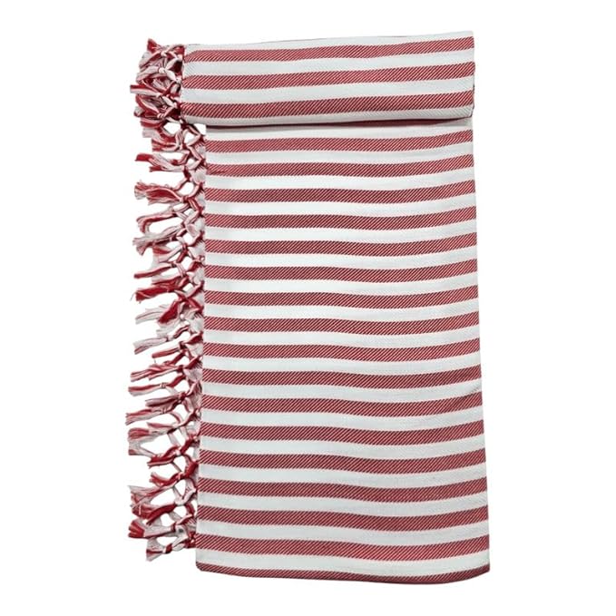 Bath Premium Cotton Towels | Light Weight Turkish Style Stripe Bath Towels for Men | (30 X 65 CM, Large Size) Striped Pattern Towels