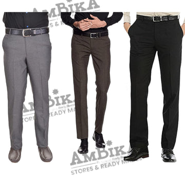 Men's Formal Trousers (Pack of 3) [GREY,BLACK,COFFEE]