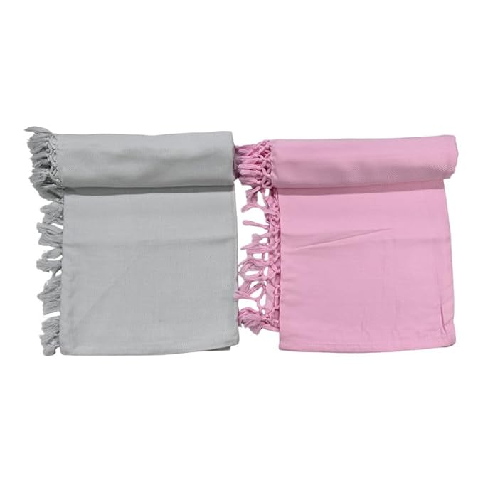 Bath Premium Plain Cotton Towels | Light Weight Turkish Style Stripe Bath Towels for Men | (30 X 65 CM, Large Size) Plush & Solid Pattern Towels