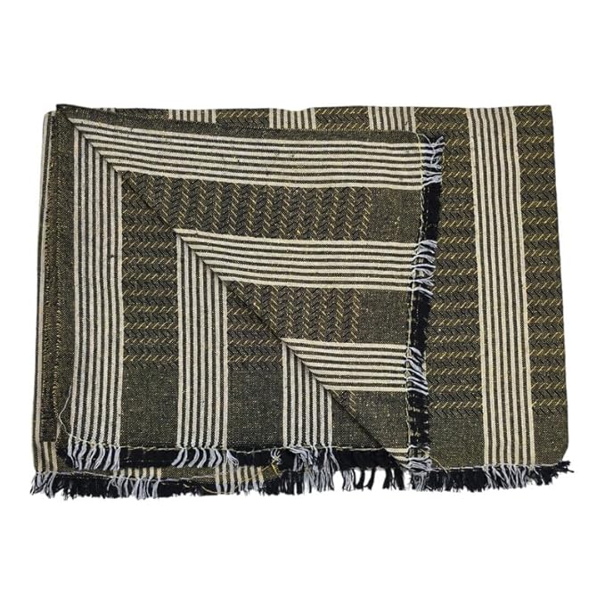 Single Size Pure Cotton Blanket for Daily Use | Soft Light-Weight Bed Blanket | Throw and Fancy Design Blanket for All Weather (60 X 90 Inch, Multicolor Stripes)