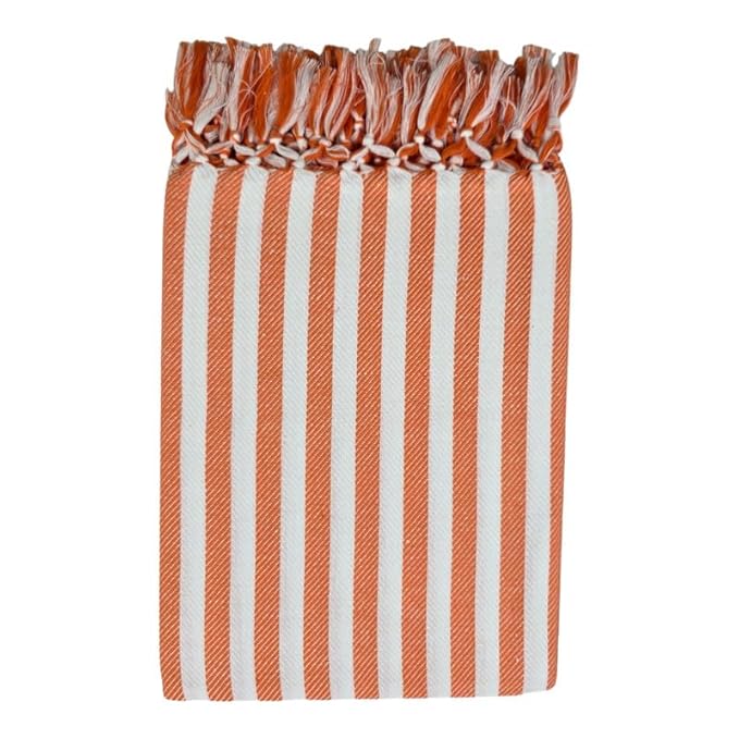 Bath Premium Cotton Towels | Light Weight Turkish Style Stripe Bath Towels for Men | (30 X 65 CM, Large Size) Striped Pattern Towels