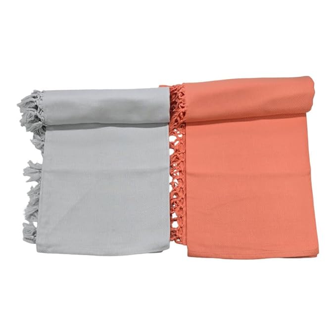 Bath Premium Plain Cotton Towels | Light Weight Turkish Style Stripe Bath Towels for Men | (30 X 65 CM, Large Size) Plush & Solid Pattern Towels