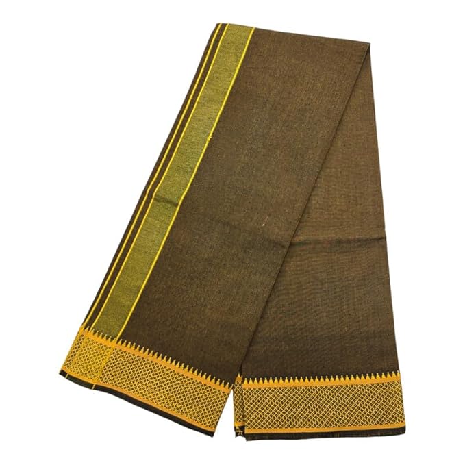 Cotton Color Dhotis for Men | Devotional or Temple Wear Dhoti | Mundu for Men | Padayappa Border Dhoti for Puja, Festivals, Religious and Casual Home Wear