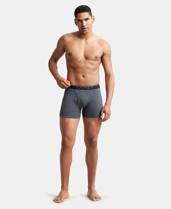 Jockey 8009 Men's Super Combed Cotton Rib Solid Boxer Brief with Ultrasoft Waistband (Pack of 1)