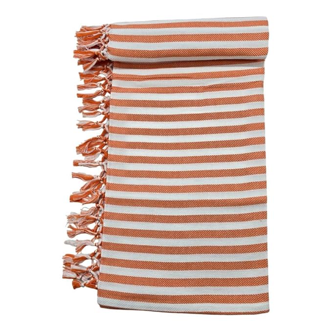 Bath Premium Cotton Towels | Light Weight Turkish Style Stripe Bath Towels for Men | (30 X 65 CM, Large Size) Striped Pattern Towels